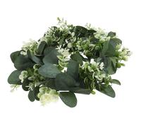 Didiseaon Artificial Eucalyptus Leaves Wreath and Farmhouse Style Parties Decorative Candle with PE and Cloth Material 33cm Greenery Garland for Desktop Candle Decoration