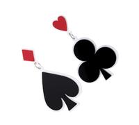 Didiseaon Asymmetric Poker Card Acrylic Dangle Earrings for Women Fade-resistant Playing Cards Jewelry Summer Gift for Ladies