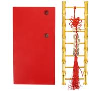 Didiseaon Auspicious to Increase Wealth and Create with Chinese Knot Small Ladder Decoration Wooden and Resin Material, Chinese Style Home Decoration for Housewarming Event and Office Use