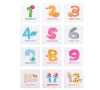 Didiseaon Baby Milestone Stickers Animal Shape Numbers Neonatal Month Label Paper Safe for Boys and Girls Assorted Colour for Nursery Photography