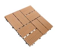 Didiseaon Balcony Deck Tile Interlocking Floor Slabs Wood-plastic Composite Quick DIY Installation for Gardens and Terraces