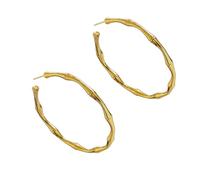 Didiseaon Bamboo Joint Hoop Earrings Lightweight Gold Plated Silver Needle Ear Accessories for Women Elegant Everyday Jewelry