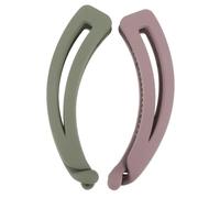 Didiseaon Banana Hair Clips for Thick Hair 2pcs Medium Size Frosted Green Purple Gray Plastic Ponytail Holder for Women