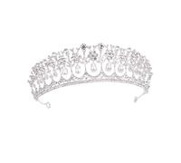 Didiseaon Baroque Rhinestone Crown Headband Alloy Bridal Tiara Hair Hoop White Crystal Wedding Party Headwear for Women