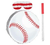 Didiseaon Baseball Pinata with Stick and Blindfold Hanging Sports-themed Birthday Decoration for Boys Party Games Easy Fill Cardboard Crepe Paper Design One Baseball Birthday Party Supplies