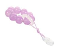 Didiseaon Beaded Rosary Ring for Women Prayer Jewelry, Purple Handheld Finger Ring Fox Design, Traditional Hanfu Style Rosary Beads Suitable for Daily Devotion and Spiritual Use