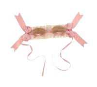 Didiseaon Bear Ear Headband for Women, Lolita Cosplay Hair Accessory with Plush Polka Dot Ears, Dusty Pink Cute Party Headpiece for Teens and Adults