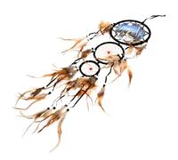 Didiseaon Beige Hanging Pendant Dreamcatcher Wall Hanging Ornament with Wolf Design for Holiday Parties and Home Decoration, Decorative Unique Style Creating Romantic Atmosphere