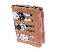 Didiseaon Bi-fold Cartoon Cat Wallet for Little Girls Cute Compact Snap Button Change Purse Fake Leather for School Travel