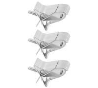 Didiseaon Bird Food Clips Sturdy and Practical Stainless Steel 3pcs Food Holder with Simple Structure and Cage Bar Fixing Design for Parrot and Canary for Bird Cage Feeding