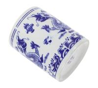 Didiseaon Blue and White Porcelain Kitchen Utensil Holder with Dragon Pattern Compact Chopstick and Fork Storage Bucket for Countertop Organization and Decorative Pen Pot