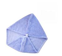 Didiseaon Blue Coral Velvet Hair Towel Wrap for Women with Secure Button and No Slipping Design, Super Absorbent Bath Head Wrap for Shower and Hair Drying