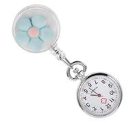 Didiseaon Blue Retractable Nurse Fob Watch Cartoon Design, Easy to Pick, Glass and Alloy Material, Simple and Lovely Style, Gift for Nurses and Students