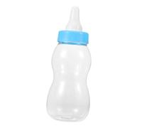 Didiseaon Blue Saving Pot Milk Bottle Shape Piggy Bank Cash Container PVC Plastic Desktop Decoration for Boys and Girls Room Ornament