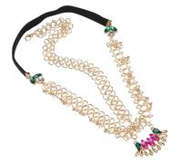 Didiseaon Bohemian Bridal Rhinestone Headband with 8 Word Alloy Chain, Golden Colour, High Polished Finish, Elegant Wedding Headpiece for Special Occasions