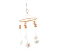 Didiseaon Boho Nursery Decor Felt Flower Crib Mobile with Felt Balls Lightweight Beech Wood Mobile Hanger for Girl Nursery Easy Installation Calming Wind Chime Crib Bell for Peaceful Sleep