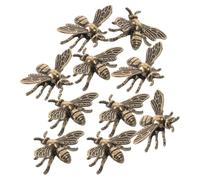 Didiseaon Brass Bee Figurine 10Pcs Set with Artisan Craftsmanship and Bee Shaped Design, Vintage Desktop Center Ornament for Home Party Decoration
