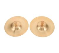 Didiseaon Brass Finger Cymbals with Wood Knob for Belly Dancing Accessories Sharp Bright Tone Percussion Instruments Copper Gong Handheld Practice Cymbals for Dance Party Performance