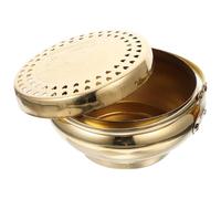 Didiseaon Brass Heating Burner Household Charcoal Stove, Wedding Fire Basin, Golden Wear-resistant Charcoal Burner for Climbing and Outdoors, Cooking Tool