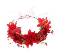 Didiseaon Bridal Artificial Wreath Flower Crown Headpiece Floral Hair Accessories for Wedding Occasions Elegant Bride Headdress Wreath Artificial Flowers for Holiday Daily Wear