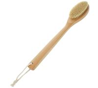 Didiseaon Bristle Bath Brush Long Handle Back Scrubber 13.4in Natural Pig Bristle Beech Wood Washing Body Shower Bathing