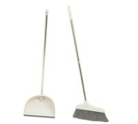 Didiseaon Broom Dustpan Set with Ergonomic Handle and Plastic Metal Construction, Protective Floor and Wall Design for Wood Flooring, Indoor Sweeping and Household Cleaning