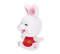 Didiseaon Bunny Resin Figurine Head Shaking Desktop Decor Compact Car Ornament Cute Rabbit Ornament for Indoor Table Decoration Gift