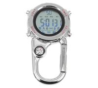 Didiseaon Camping Compass Glowing Watch Clip-on Digital Carabiner Watch Badge with Key Ring FOB Belt for Outdoor Hiking Backpack, Women Men's Clip Zinc Alloy Material