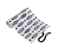 Didiseaon Canvas Pencil Roll Wrap with 48 Slots, Portable Cotton Linen Pencil Pouch for Drawing and Coloring, Cartoon Saury Pattern, for Students and Artists, Travel and School Use