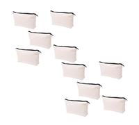 Didiseaon Canvas Zipper Pencil Bag Stationery Pouch Beige 20pcs Portable Pen Storage Pouch Multipurpose for Students Artists Travel Random Color