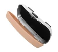 Didiseaon Car Sun Visor Glasses Case Clip Holder Beige Auto Eyewear Storage Box for Vehicle Interior, Sun Visor Sunglasses Organizer with Press-To-Open Design
