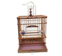 Didiseaon Carbonized Bird Cage for Budgies and Lovebirds Small Rectangular Aviary with Weaving Stable Natural Habitat for Zosterops and Goldfinches Elegant Garden and Patio
