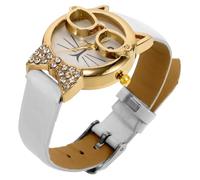 Didiseaon Cartoon Cat Face Wrist Watch for Women Adjustable Strap Decorative Funny Watch Band Unique Quartz Design Charming Girl Accessory