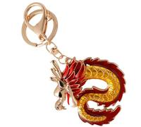 Didiseaon Cartoon Dragon Keychain Unique Stylish Red Metal Dragon Modeling Keychain Bag Pendant for Backpack Accessories New Year