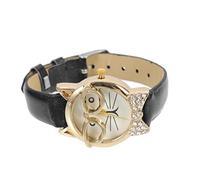 Didiseaon Cat Face Wristwatch for Women Cartoon Design Band Decorative Watch for Fashionable Cat Themed for Daily Wear