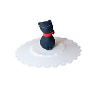 Didiseaon Cat Shaped Silicone Cup Lid Leak- Dust- Airtight Cover for Mugs Reusable Keeps Drinks Warm Fits Ceramic Glass and Plastic Cups Black