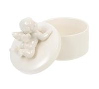 Didiseaon Ceramic Angel present Box Angel Decor Braided Angel Pendant Bracelet Holder Ornaments Teen Display Case Cherub Decor Guardian Angel Jewelry Boxes Jars Lids White Ceramics
