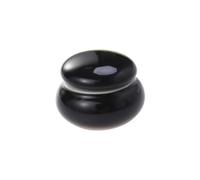 Didiseaon Ceramic Cream Rouge Storage Can Small Sleek Sealed Lid for Travel Black
