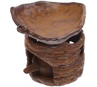 Didiseaon Ceramic Elephant Incense Burner with Retro Style, Multi-purpose Desktop Aroma Stove and Essential Oil Holder, Easy to Store Decorative Aroma Stove for Home and Office