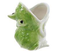 Didiseaon Ceramic Frog Shape Succulent Planter Cartoon Animal Flower Pot for Garden Patio Desk Decor Reusable Cute Vase with Workmanship Playful Home Plant Pot