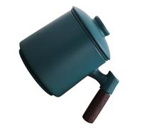 Didiseaon Ceramic Tea Mug with Wood Handle Milk Coffee Cup with Lid and Infuser for Home and Office Anti-scalding Design for Brewing Tea and Hot Beverages