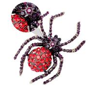 Didiseaon Chic Spider Rhinestone Brooch Pin for Women Vintage Style Crystal Breastpin Dazzling Decorative Accessory Eye-catching Jewelry for Any Occasion