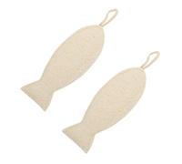 Didiseaon Children’s Cartoon Double-Sided Bath Scrubbing Towel 2pcs Thickened Loofah Body Shower Towel Fish Shape for Boys and Girls Bathing and Cleaning
