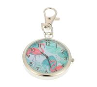 Didiseaon Childrens Alloy Pocket Watch with Flamingo Pattern Big Numbers and Construction Digital Style Nurse Watch for Elderly Easy to Read Retro Medical Keychain Timepiece