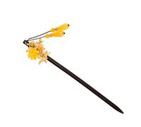 Didiseaon Chinese Classical Style Hair Pin for Women with Yellow Colored Glaze and Alloy Material, Delicate Tassel Headpiece to Fix Hair Firmly, for Mid-autumn and Lantern Festival Hanfu