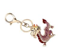 Didiseaon Chinese Dragon Rhinestone Keychain Pendant Bag Decoration Luggage Charm for New Year Feng Shui Accessories Random Color
