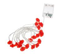 Didiseaon Chinese Style LED Red Lantern Decorative String Lights Battery Operated Glitter Lantern Pendant Waterproof Outdoor Fairy Lights for New Year 3m 20-Light Small