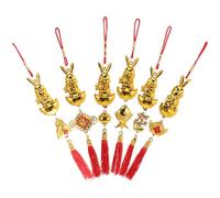 Didiseaon Chinese Zodiac Hanging Ornaments with Golden Colour Material 6pcs Festive Design for Tree Decoration Suitable for Interior and Outdoor Use