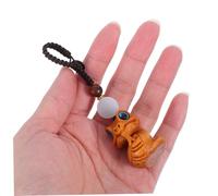 Didiseaon Chinese Zodiac Snake Wood Carving Keychain Realistic Artistic Snake Pendant Sculpture Unique Symbolizing Luck Prosperity