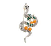 Didiseaon Chinese Zodiac Snake Year Brooch Rhinestone Lapel Pin Zinc Alloy Fashion Accessory for Women Dresses Coats Bags Symbolizing Fortune and Prosperity